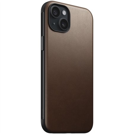 Nomad Modern custodia pelle iPhone 15 Plus Brown