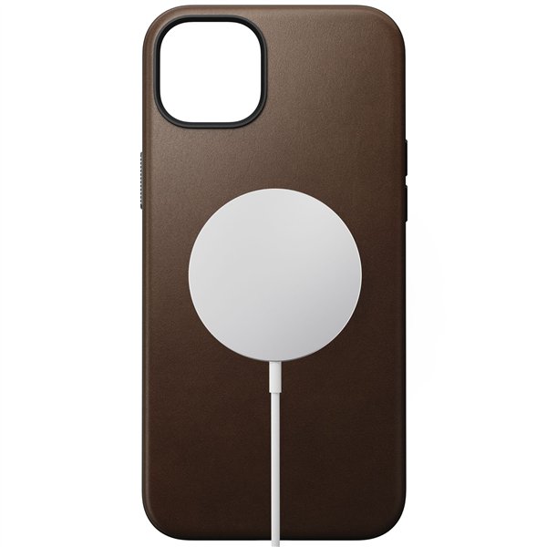 Nomad Modern custodia pelle iPhone 15 Plus Brown