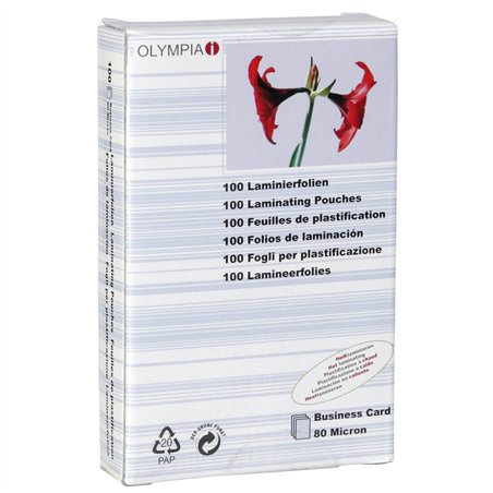 1x100 Olympia Fogli per laminare Bigliet.da visita 80 micron 9169