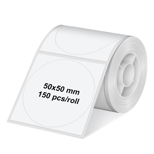 Olympia Etikettenrolle 50 mm rund weiß (150 Stück)