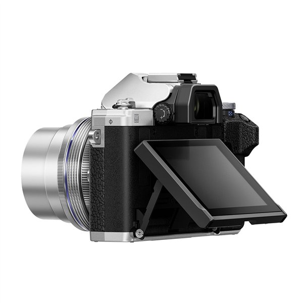 Olympus OM-D E-M10 Mark IV Set + 14-42 Pancake Zoom argento