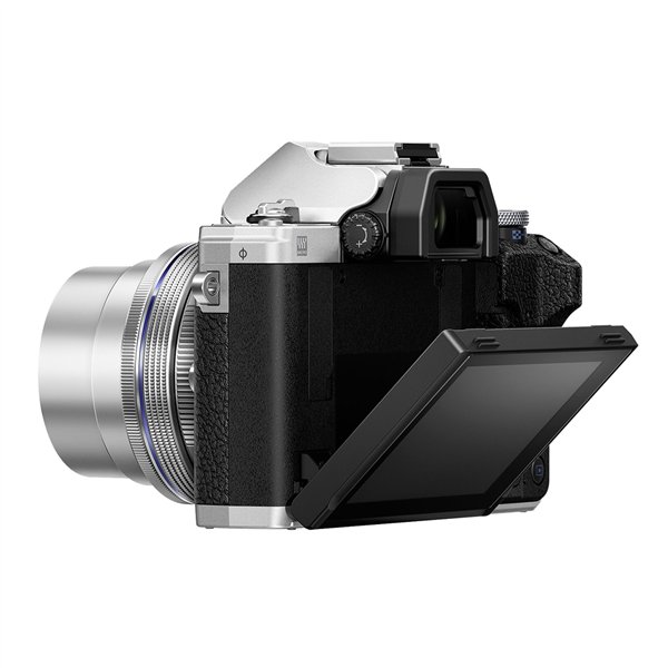 Olympus OM-D E-M10 Mark IV Set + 14-42 Pancake Zoom argento