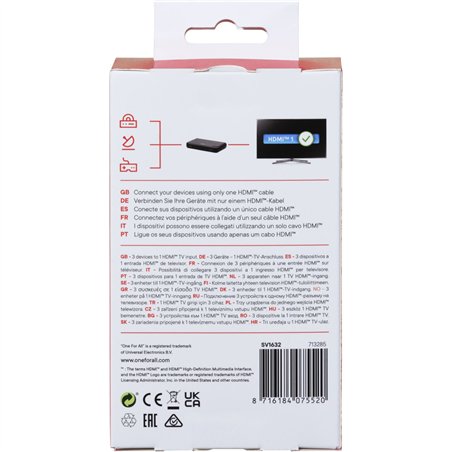 One per All Smart HDMI Switch 4K incl. comando SV 1632