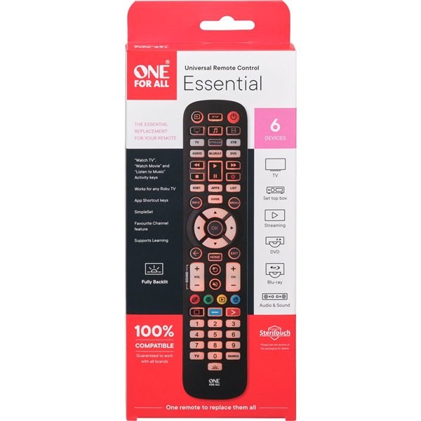 One for All Essential SteriTouch 6 Backlight Antimicro.  URC3661