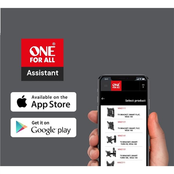 One for All TV supp.d.parete 43 Ultraslim Turn 180       WM 6254