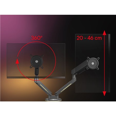 One for All supporto monitor Experience RGB Dual nero DM8210