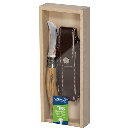 Opinel coltello funghi legno di quercia con scatol.legno e cust.