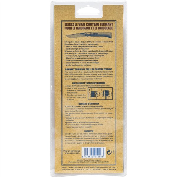 Opinel coltello No. 12 lama carbonio con manico legno