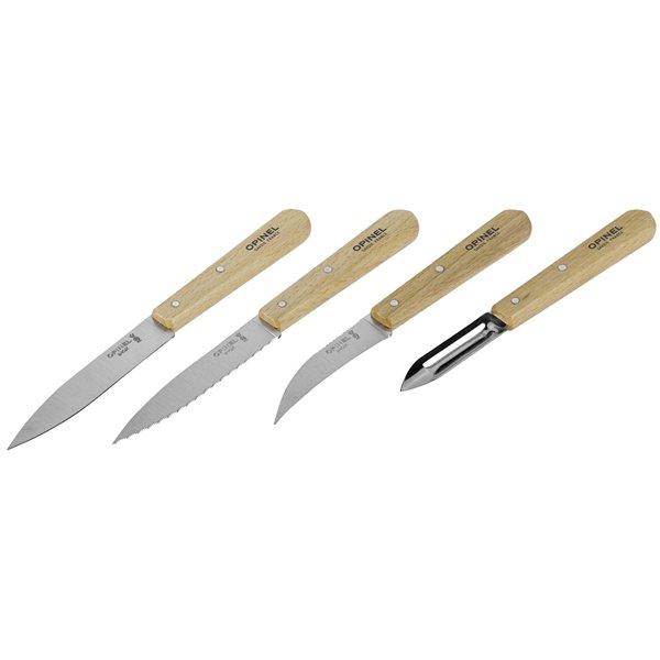 Opinel set coltelli da cucina 4 pezzi manico in legno