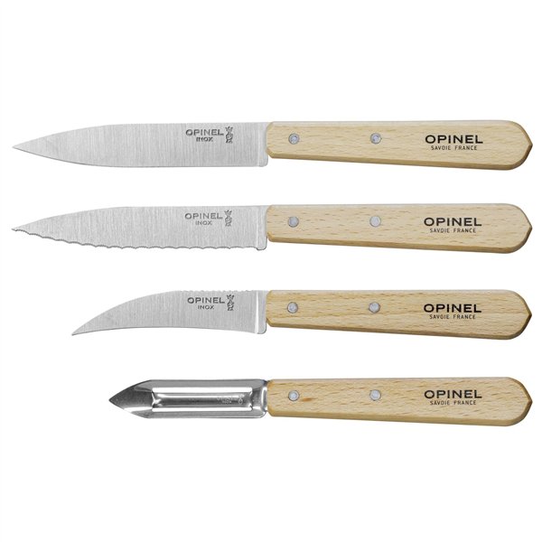 Opinel set coltelli da cucina 4 pezzi manico in legno