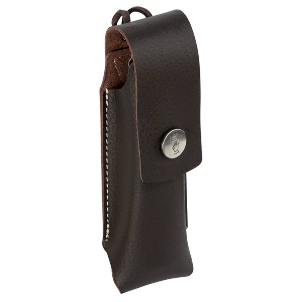 Opinel coltellino No. 08 con custodia in pelle sint. rosso