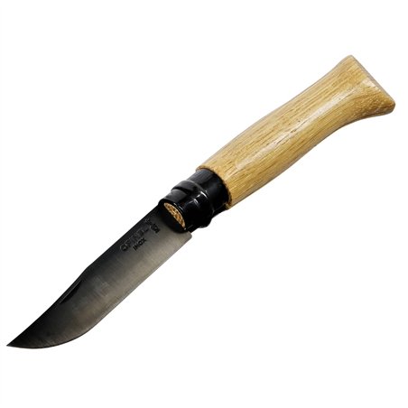 Opinel coltellino No. 08 lama nera con scatola in legno