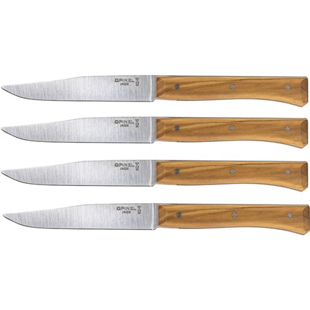 Opinel set coltelli da tavola Facette 4 pezzi legno di ulivo