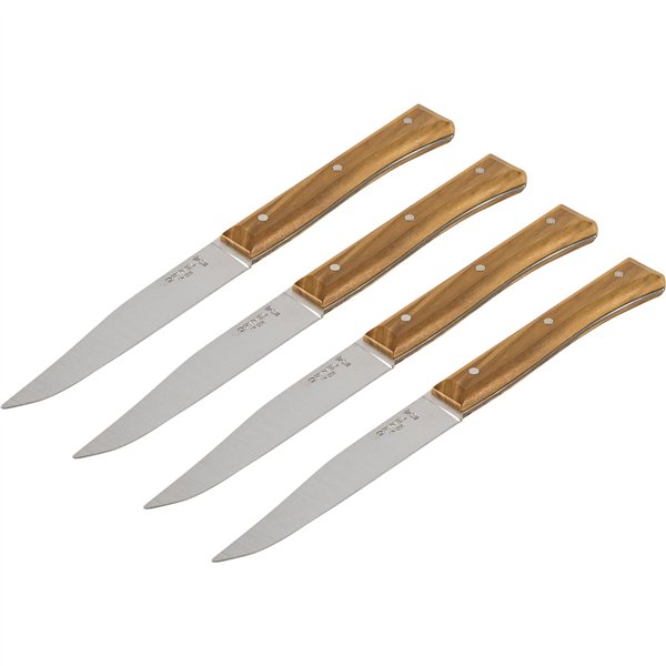 Opinel set coltelli da tavola Facette 4 pezzi legno di ulivo