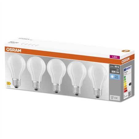 Osram LED BASE Classic 5pz kit E27 6,5W