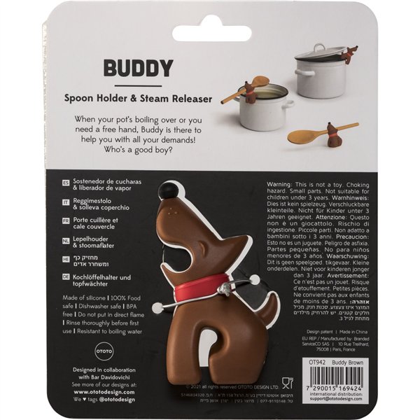 OTOTO Buddy marrone porta cucchiaio e solleva coper.