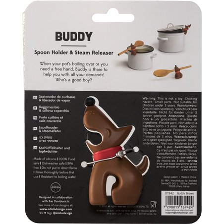 OTOTO Buddy marrone porta cucchiaio e solleva coper.