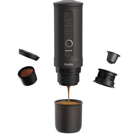 OutIn Nano macchina da caffè espresso, Space Grey set viaggio