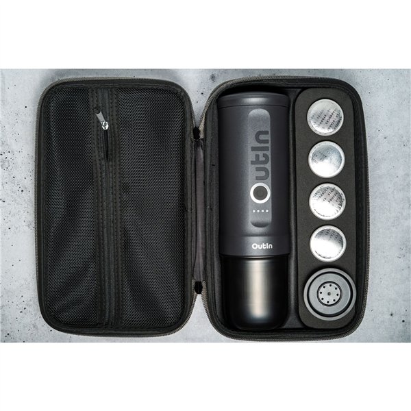 OutIn Nano macchina da caffè espresso, Space Grey set viaggio