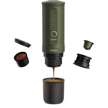 OutIn Nano macchina da caffè espresso, verde set da viaggio