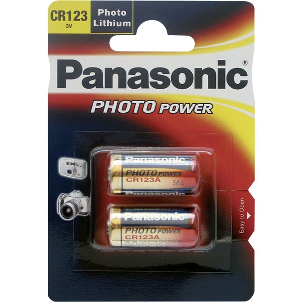 1x2 Panasonic Photo CR 123 A Lithium