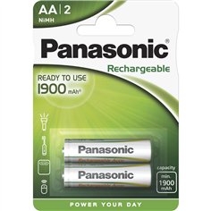 1x2 Panasonic Akku NiMH Mignon AA 1900 mAh Rechargeable Evolta