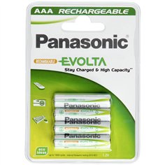 1x4 Panasonic Batt. NiMH Micro AAA 750 mAh Ricaricabile Evolta