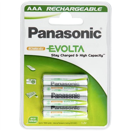 1x4 Panasonic Batt. NiMH Micro AAA 750 mAh Ricaricabile Evolta