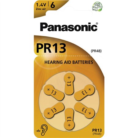 Panasonic PR 13 Hörgerätezellen Zinc Air 6pz Rad