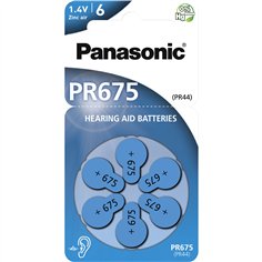 Panasonic PR 675 Pile per app, acustici Zinc Air 6pz Rad