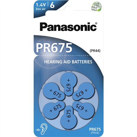 Panasonic PR 675 Pile per app, acustici Zinc Air 6pz Rad