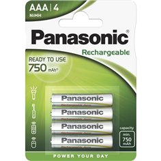 12x4 Panasonic batt. NiMH Micro AAA 750 mAh ricaricab. Evolta 2