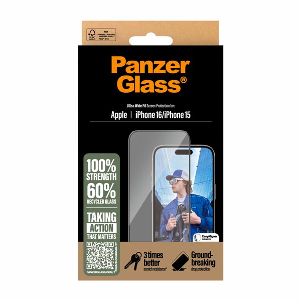 PanzerGlass Screen Protector iphone 15 / 16 UWF