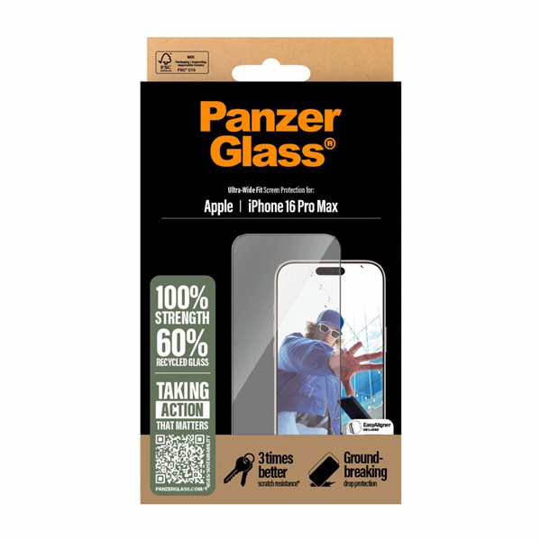 PanzerGlass protezione schermo iPhone 16 Pro Max UWF