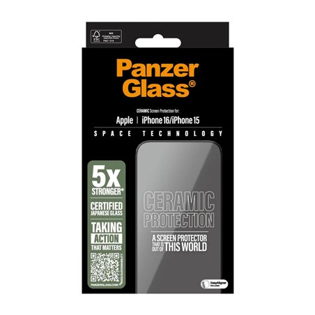 PanzerGlass Ceramic protezione schermo iPhone 16 15 UWF