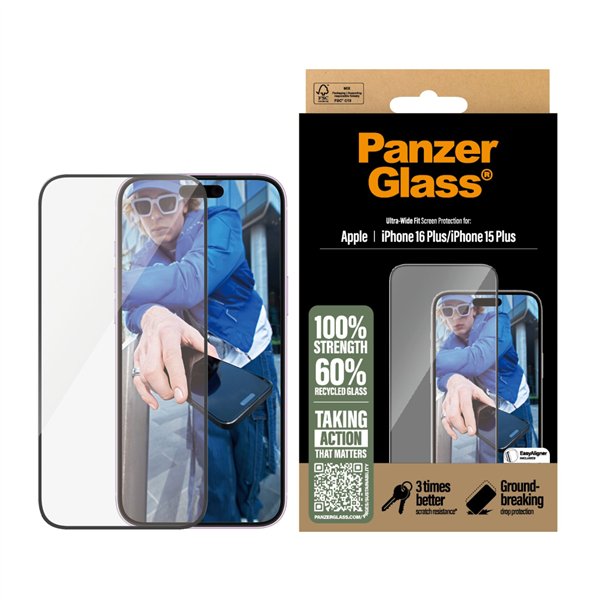 PanzerGlass Screen protezione scherm.Phone 16 Plus 15 Plus UWF