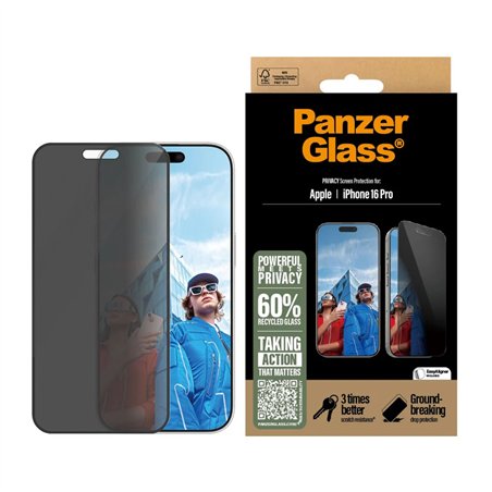 PanzerGlass Privacy Screen Protector iPhone 16 Pro UWF