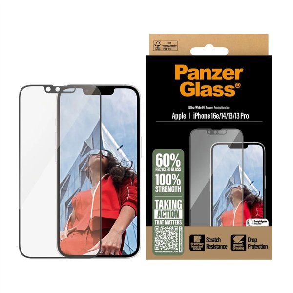 PanzerGlass protezione schermo iPhone 16e 14 13 13 Pro UWF