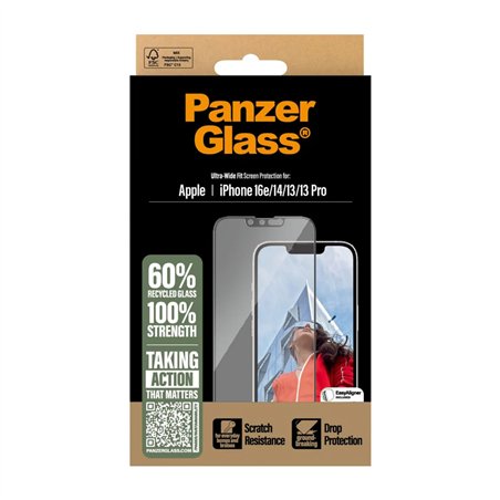 PanzerGlass protezione schermo iPhone 16e 14 13 13 Pro UWF