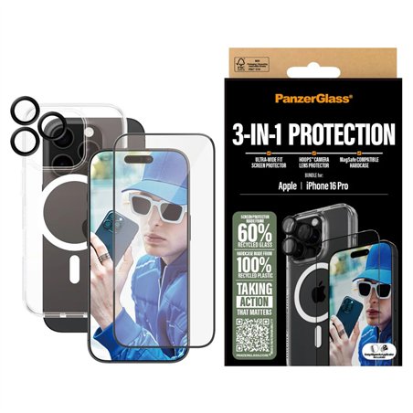 PanzerGlass 3-in-1 Protection Bundle iPhone 16 Pro
