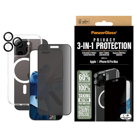 PanzerGlass 3-in-1 Privacy Protection Bundle iP 16 Pro Max