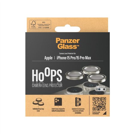 PanzerGlass Hoops Natural Metal Lens Protector iP 15 Pro / Max