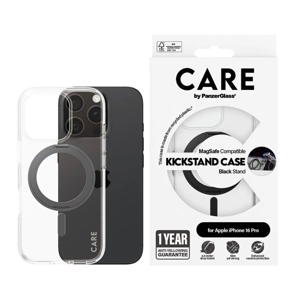 CARE by PanzerGlass Feature Case trasp. BK MagSafe iP 16 Pro