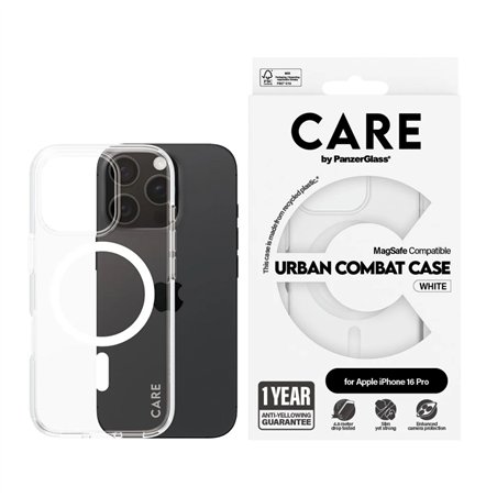 CARE by PanzerGlass Flagship Case Transp. WH MagSafe iP 16 P