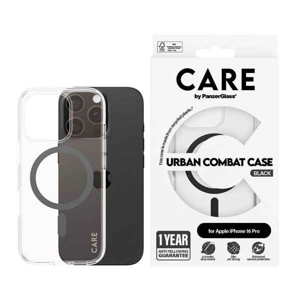 CARE by PanzerGlass Flagship cust.trasp. BK MagSafe iP 16 P