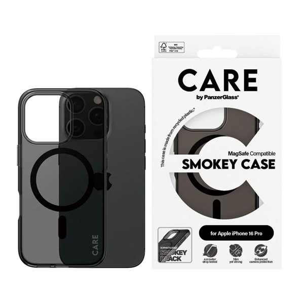 CARE by PanzerGlass Flagship Case Smokey BK MagSafe iP 16 Pro