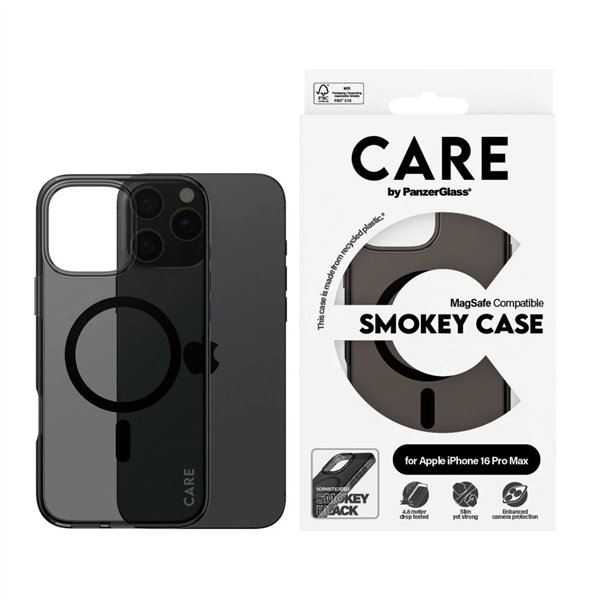 CARE by PanzerGlass Flagship Case Smokey BK MagSafe iP 16 P M