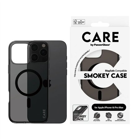 CARE by PanzerGlass Flagship Case Smokey BK MagSafe iP 16 P M
