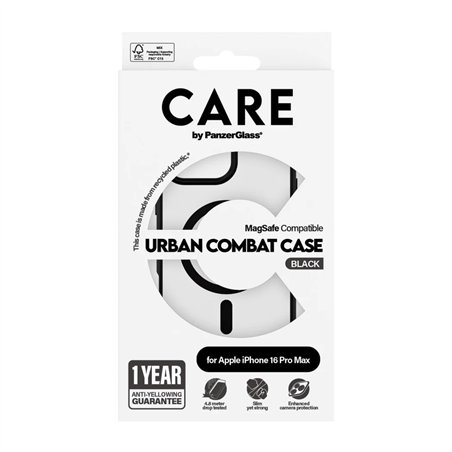 CARE by PanzerGlass Case Transp Black Frame MagSafe iP 16 Pro M