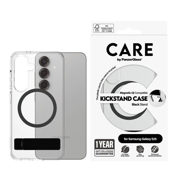 CARE by PanzerGlass Case Transp Bl Kickstand Qi S25